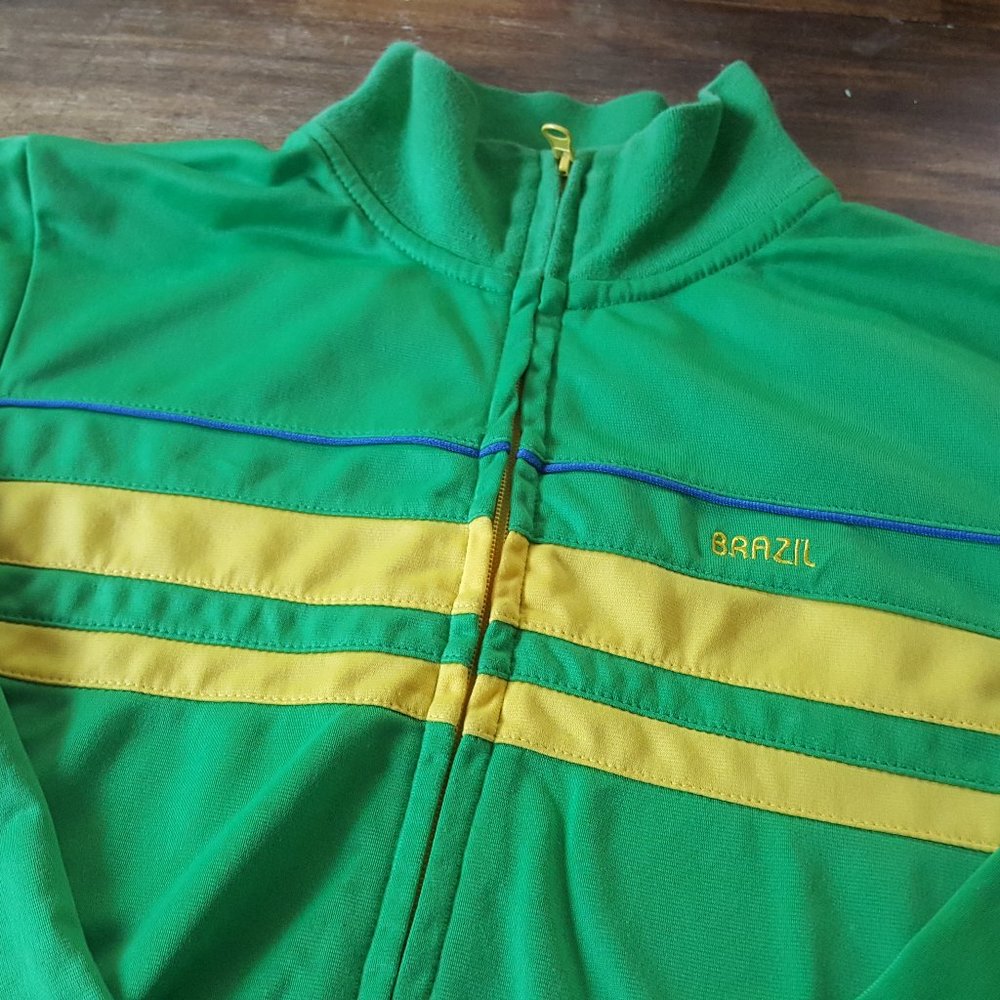 Vintage Brazil Soccer Track Top Small IMPORT